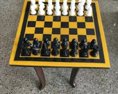 18 quot Marble Chess Game Board Table Collectible Marble Chess Set with Wooden Stand