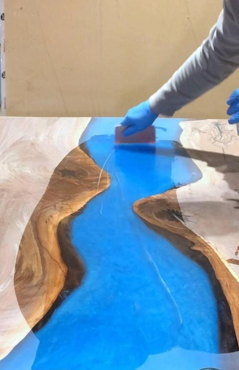 Wooden Epoxy Dining Table Top Epoxy Table Rectangular Etsy