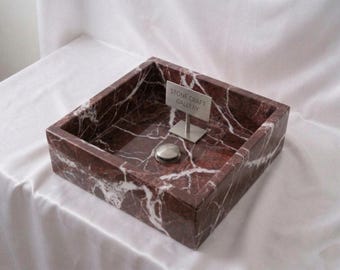 Rosso Levanto Marmor Waschbecken - Tiefrotes Naturstein Badezimmer Waschbecken