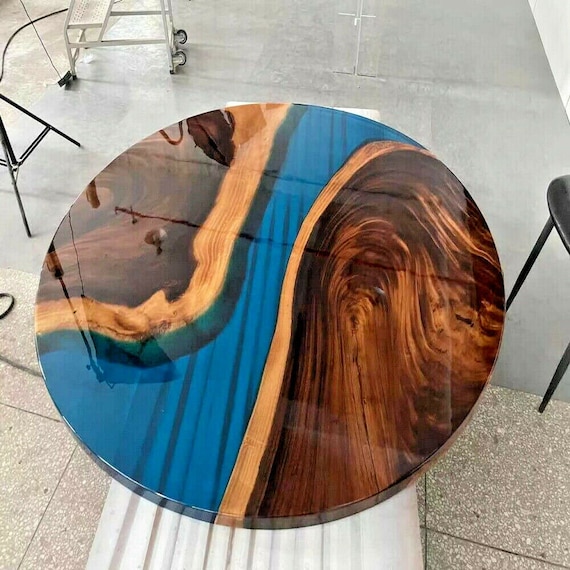 Resin dining table ,ocean table epoxy Acacia dining ,epoxy river Table  Décor Top