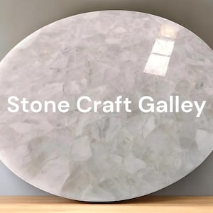 White Quartz Round Center Table Top, Natural Quartz Table Top , Quartz Desk Table Top Home Decor Interior