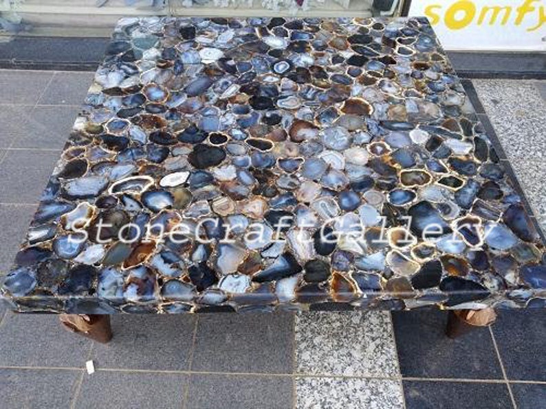 Agate Table Top Natural Agate Center Table Agate Stone Etsy