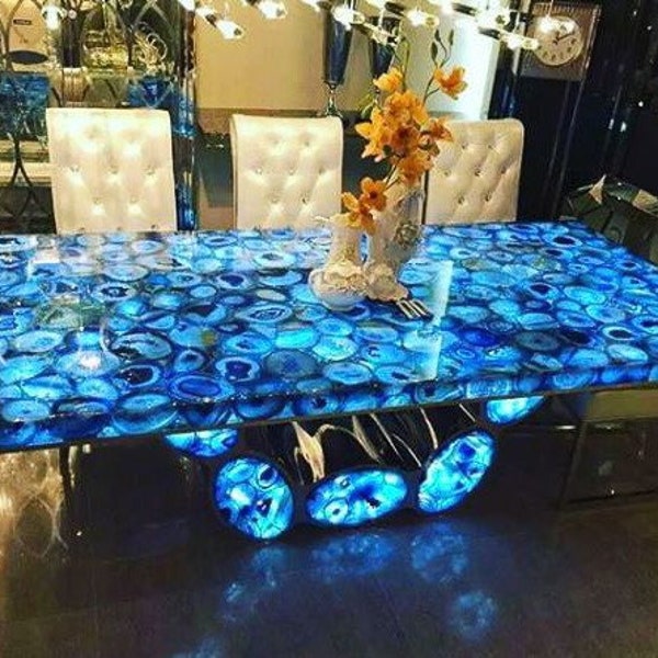 Rectangular Agate Table Top, Natural Agate Table, Agate Stone Side Table, Agate Table Slab Desk Home Décor Interior Gift