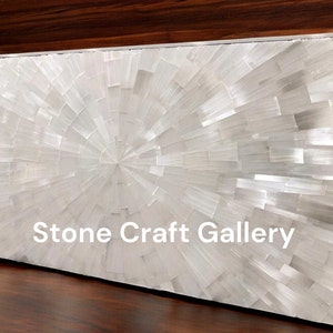 Selenite Gemstone Table, Selenite Kitchen Dining Table, Custom Table Top, Home Decor, Living Room Interior, Crystal Healing Furniture