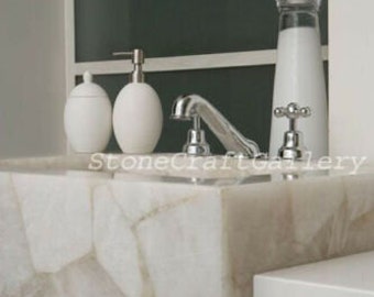 Natural Agate Sink Wash Basin, Quartz Stone Wash Basin, Stone Sink, Wash Basin, Agate Stone Sink For Kitchen