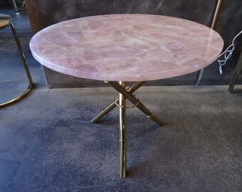 Rose Quartz Table Top/ Pink Rose Quartz Coffee Table Top Handmade Home Decor