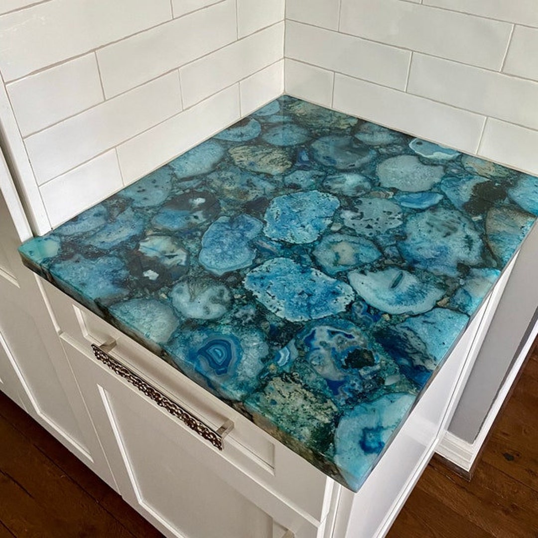Natural Blue Agate Countertop, Natural Agate Table, Agate Kitchen Top