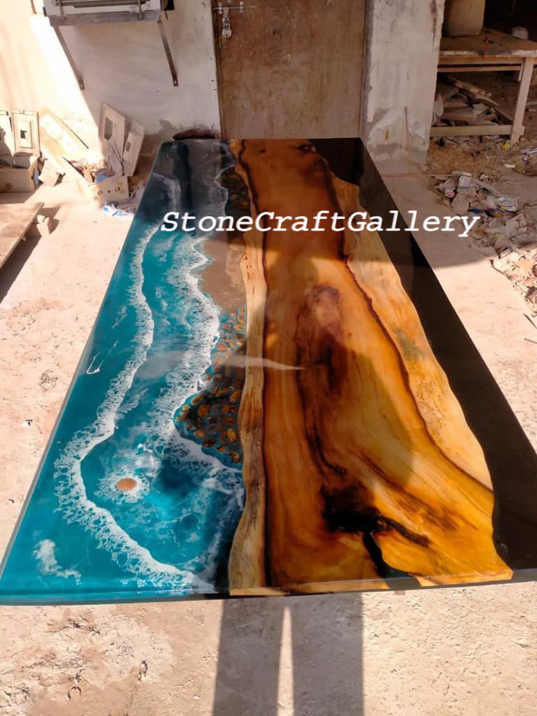 Epoxy Table Top, Center Dining Table Epoxy Resin River Table, Kitchen