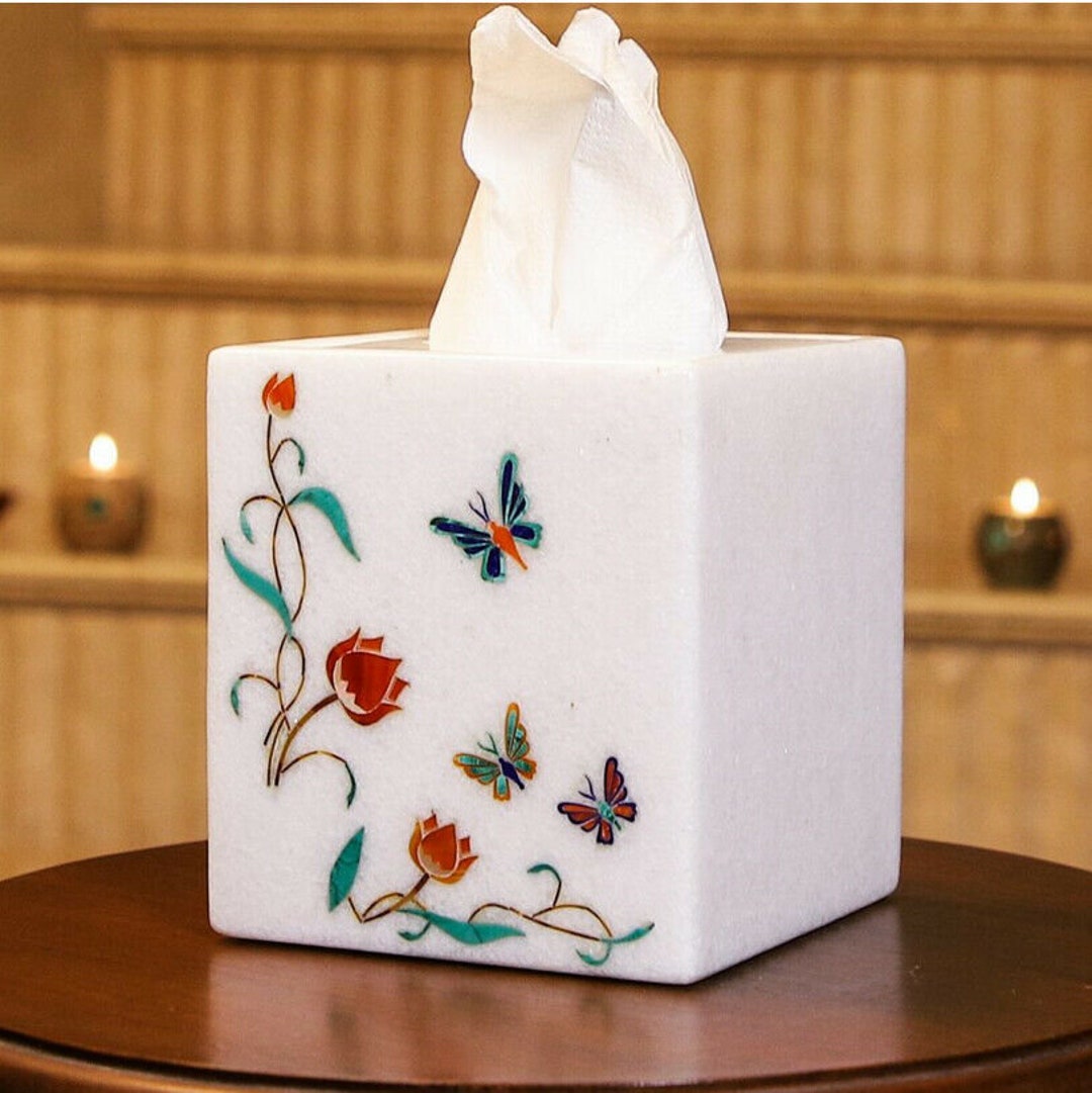 Caja con efecto mármol para pañuelos de papel - comprar AQUÍ