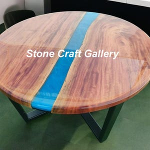 River Table Live Edge Resin Slab, Custom Epoxy Wood Dining Table, Rustic Handmade River Furniture for Home & Office