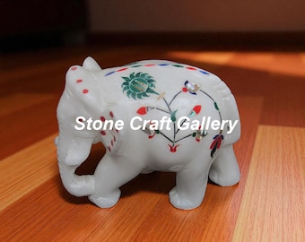 大理石の象の像 装飾置物 動物愛好家へのホームデコレーションギフト