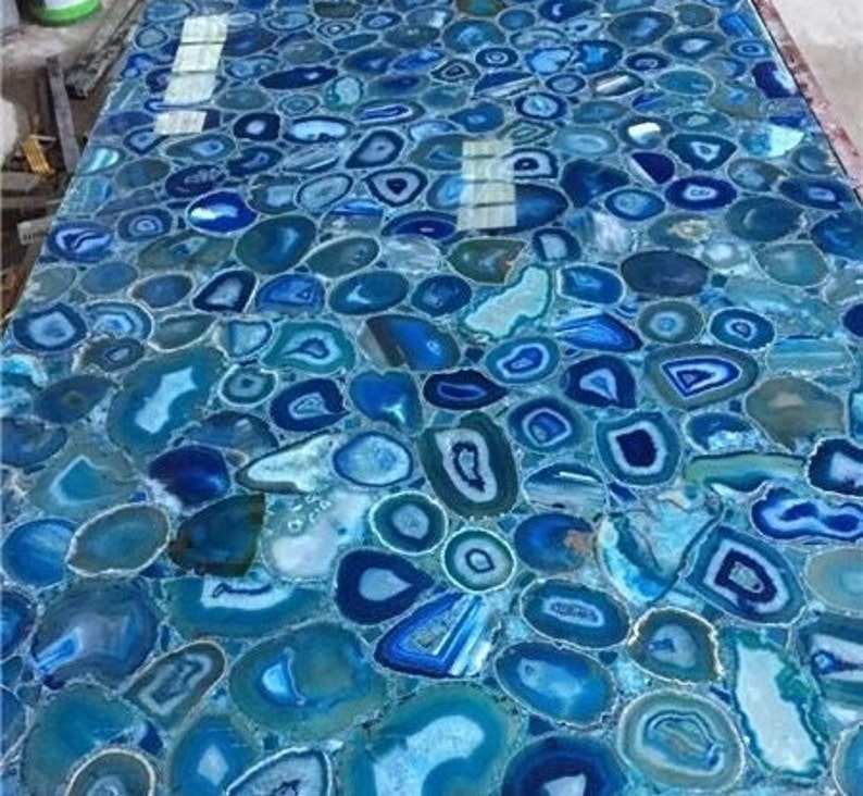 Rectangular Agate Table Top Natural Agate Table Agate Stone Etsy