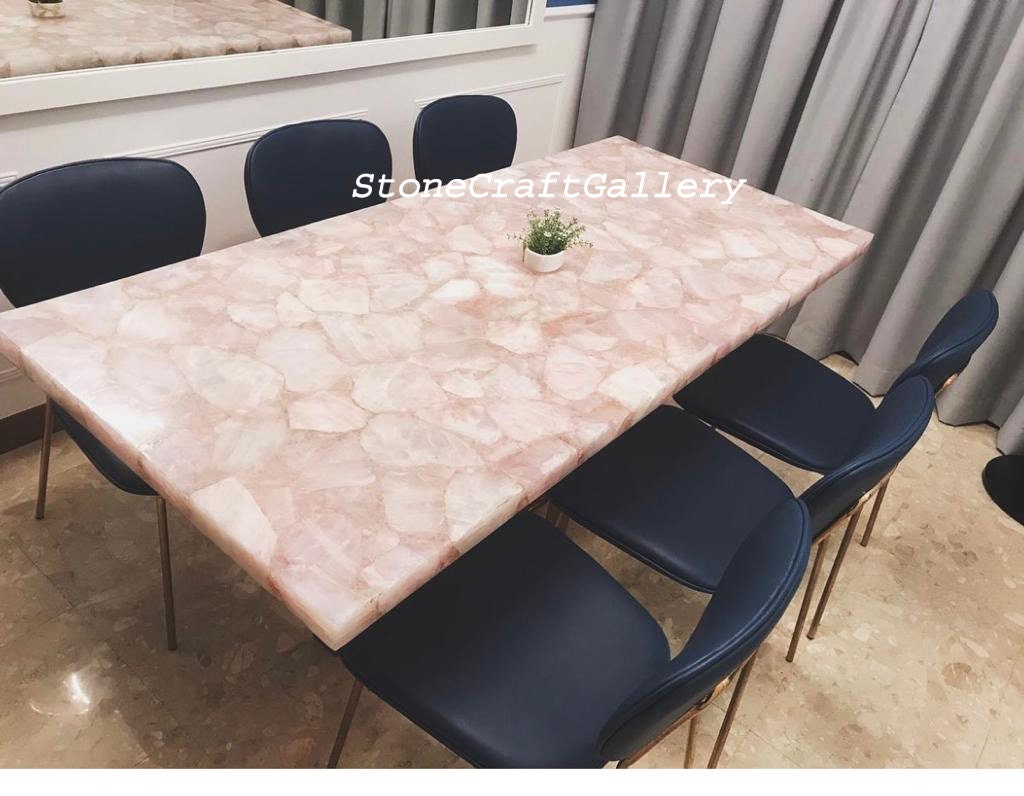 Pink marble on sale dining table