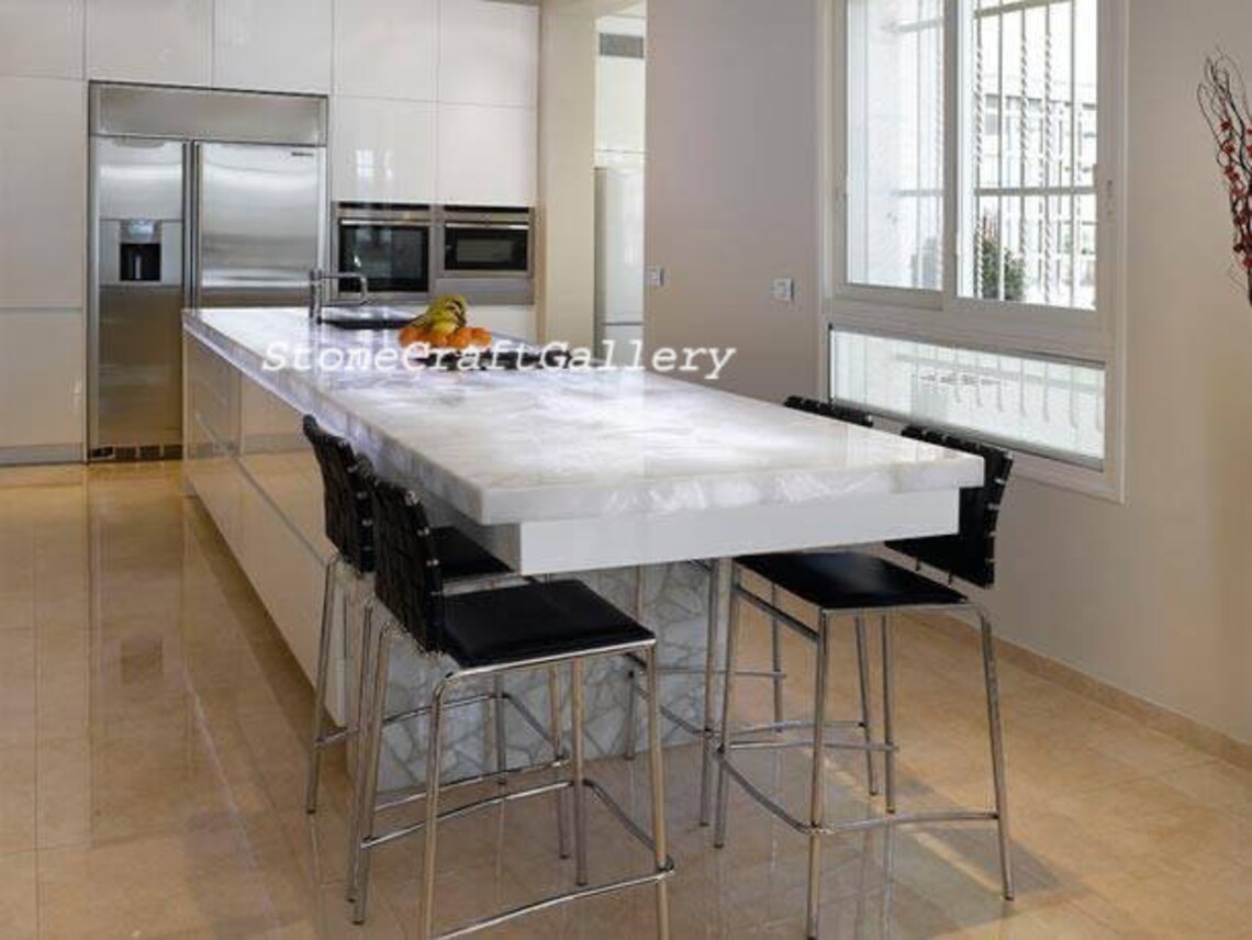 White Quartz Agate Dining Table Natural Quartz Agate Table Etsy