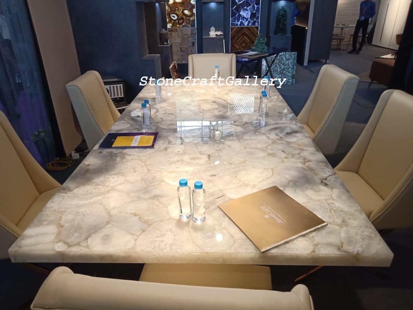 White Agate Dining Table Natural Agate Conference Table Etsy