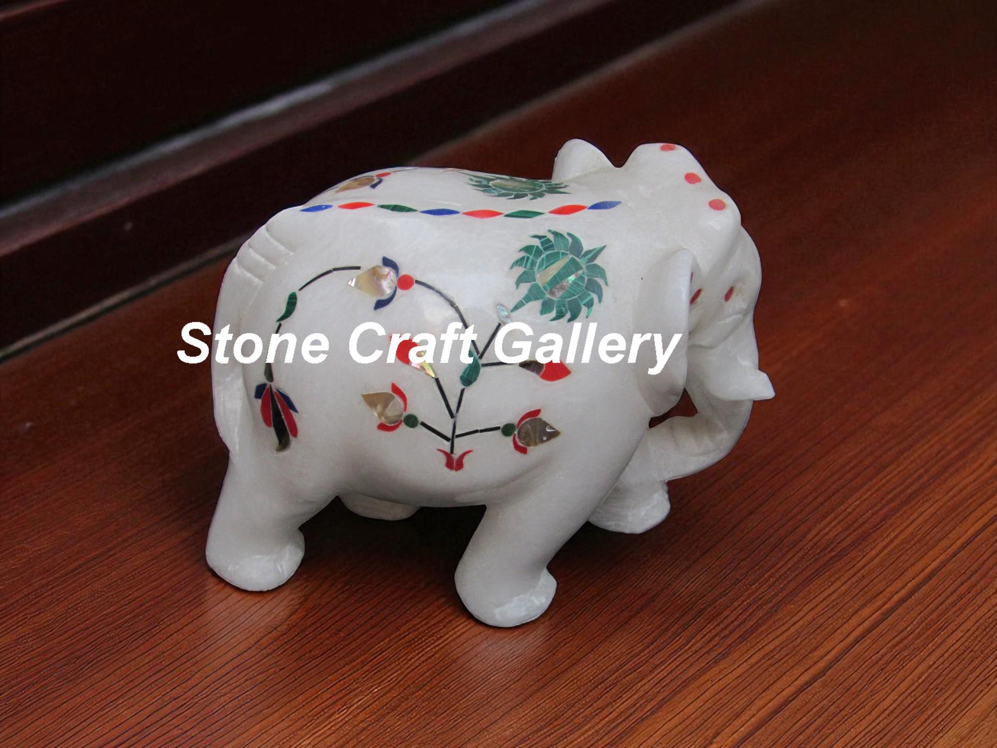 大理石の象の像 装飾置物 動物愛好家へのホームデコレーションギフト