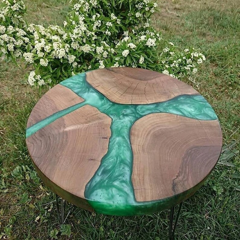 Epoxy Round Coffee Table Epoxy Resin Corner Table Handmade Etsy