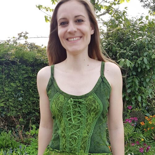 Lacey Lace up Vest Tops Cute Gothy 
