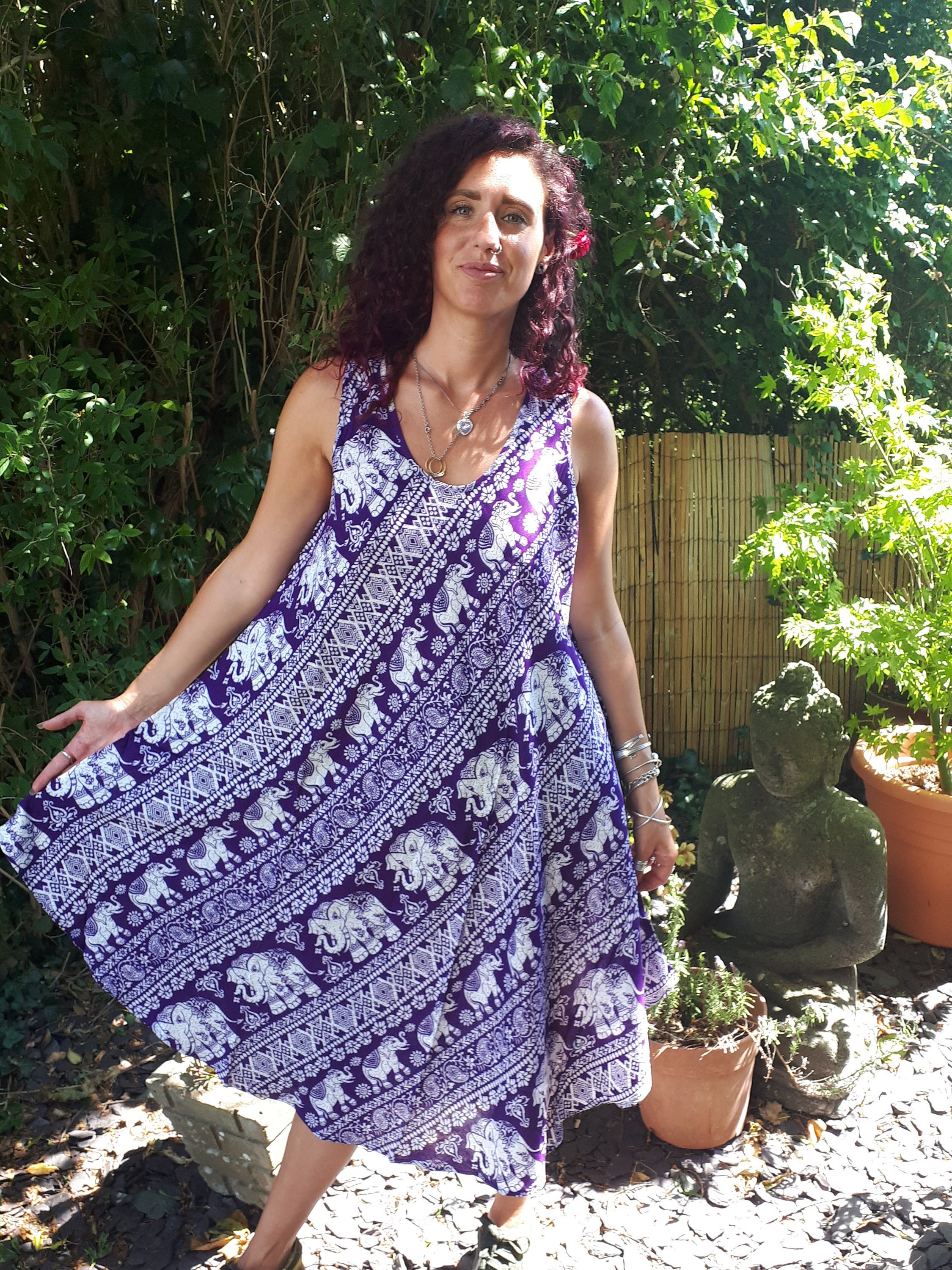 Colourful Elephant Dress Kaftan Tunic 