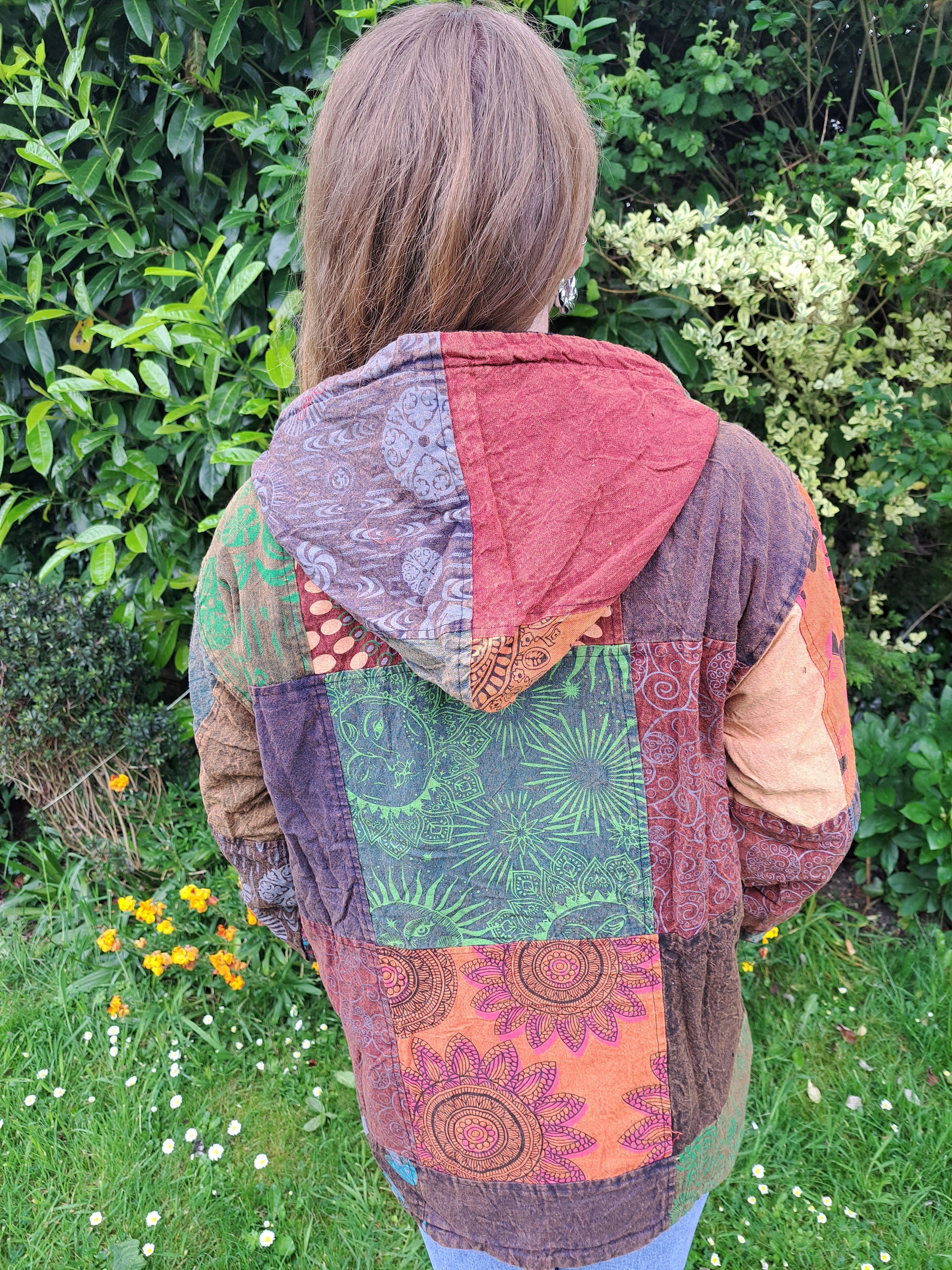 Patchwork Jacket, Funky Festival Mandala Mushroom Patchwork