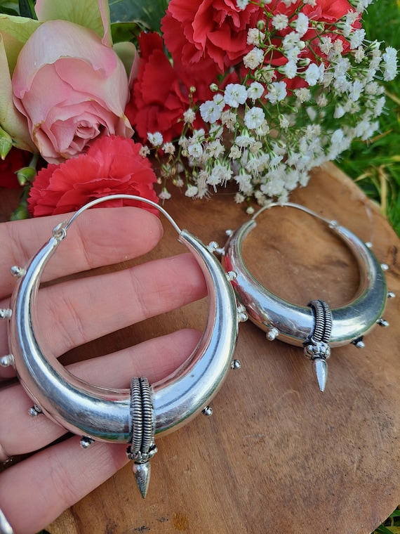 Hippie hoop earrings discount