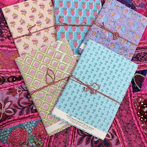 Block Print Notebook, Pastel Journals, Floral Beautiful Diary&#39;s, Manifestation Journals