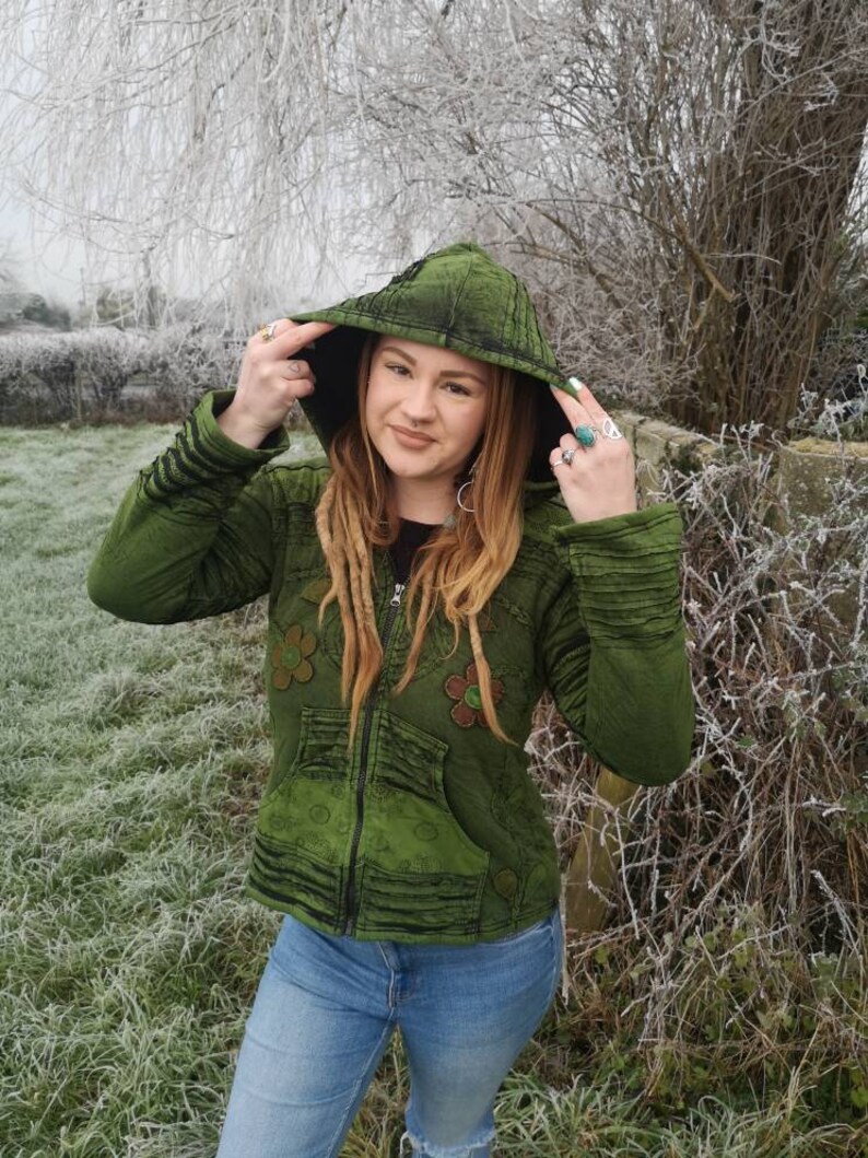 Women's Bright Colourful Hoodie Floral Zip Up Hoodie Etsy