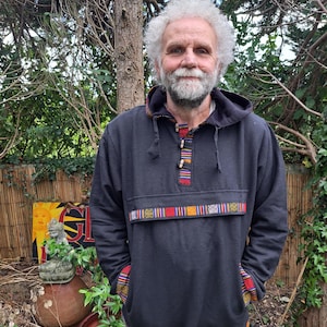 Men + Women&#39;s Warm Fleece Lined Black Jackets Hoodies | Hippy Festival Boho | M L XL | As Seen On Social Media |