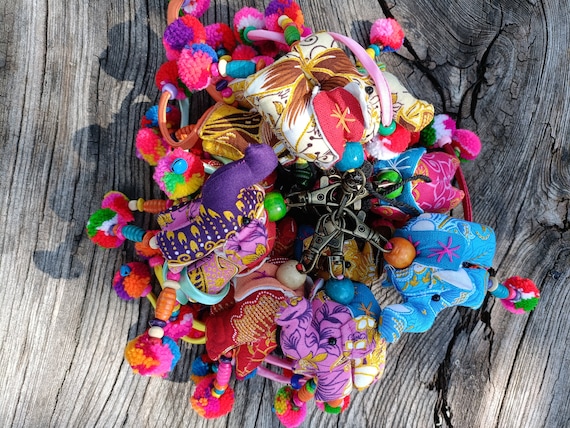 Cute Felt Elephant Keychain / Keyring - Handmade In Nepal With - Foto 4