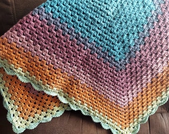 Crochet Baby Blanket, Lap Blanket, Handmade, Boho