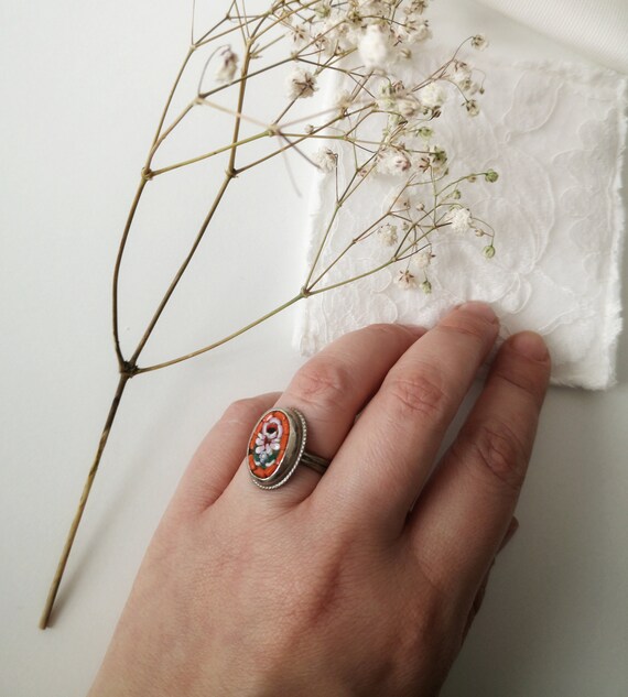 Anello vintage con micromosaico