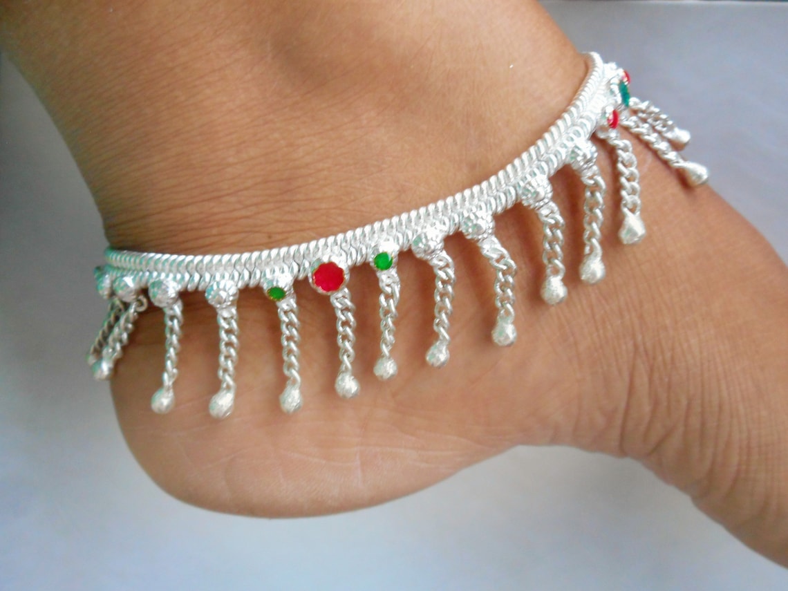 Pair of Indian Bell anklets bracelet Silver anklet silver Etsy
