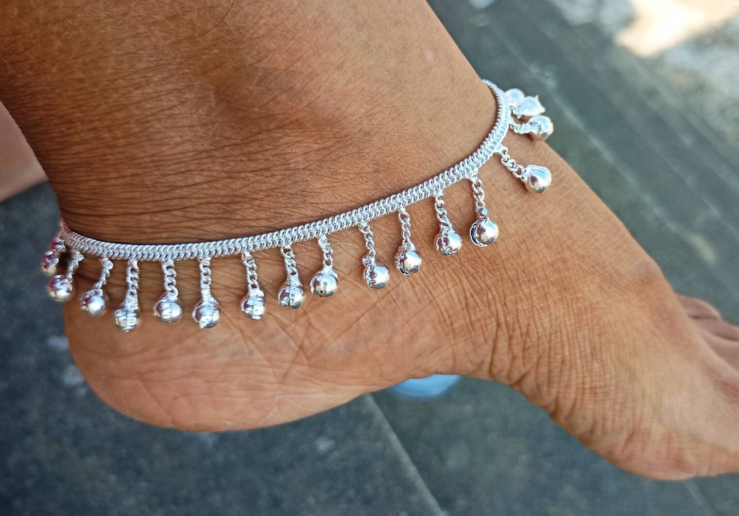 Pair of Indian Anklets for Women Bell Anklet Silver Indian Etsy