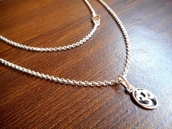 Silver Chain Men Sterling For Indian Om - Mens Silver Chain With Pendant