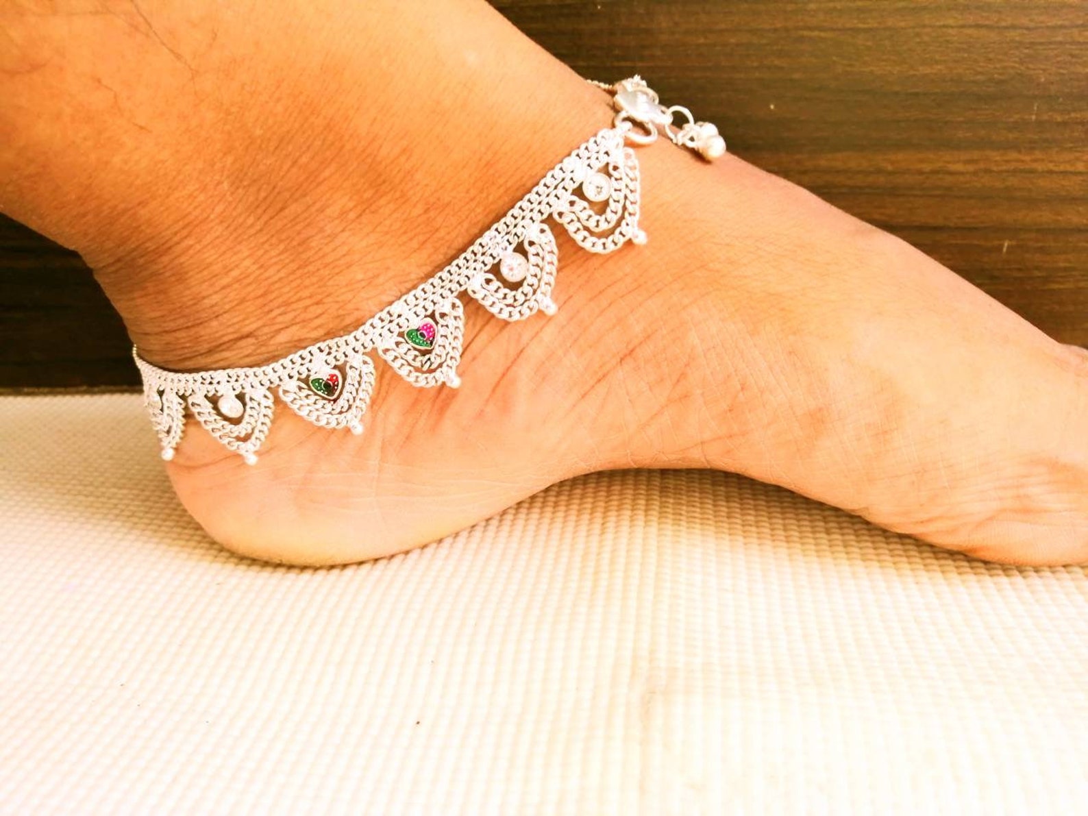Indian Chain anklets Indian silver anklet bracelet chain Etsy