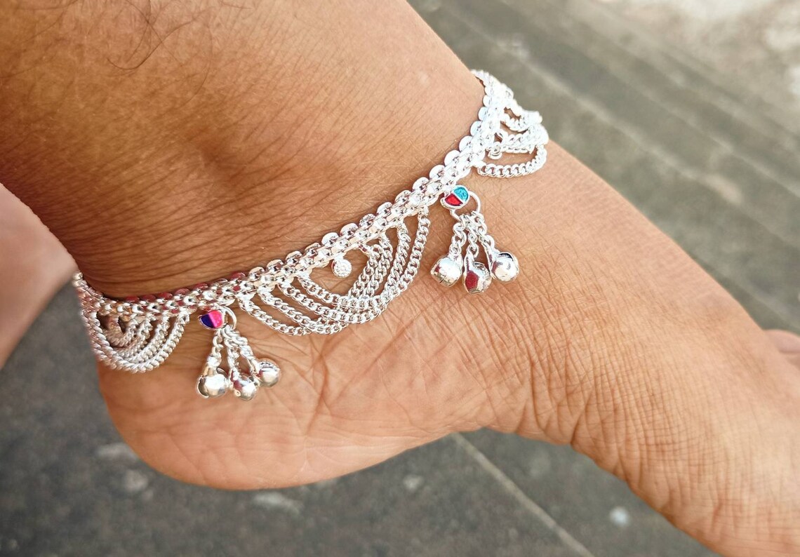 Pair of Silver anklet Indian silver anklets silver ankle Etsy
