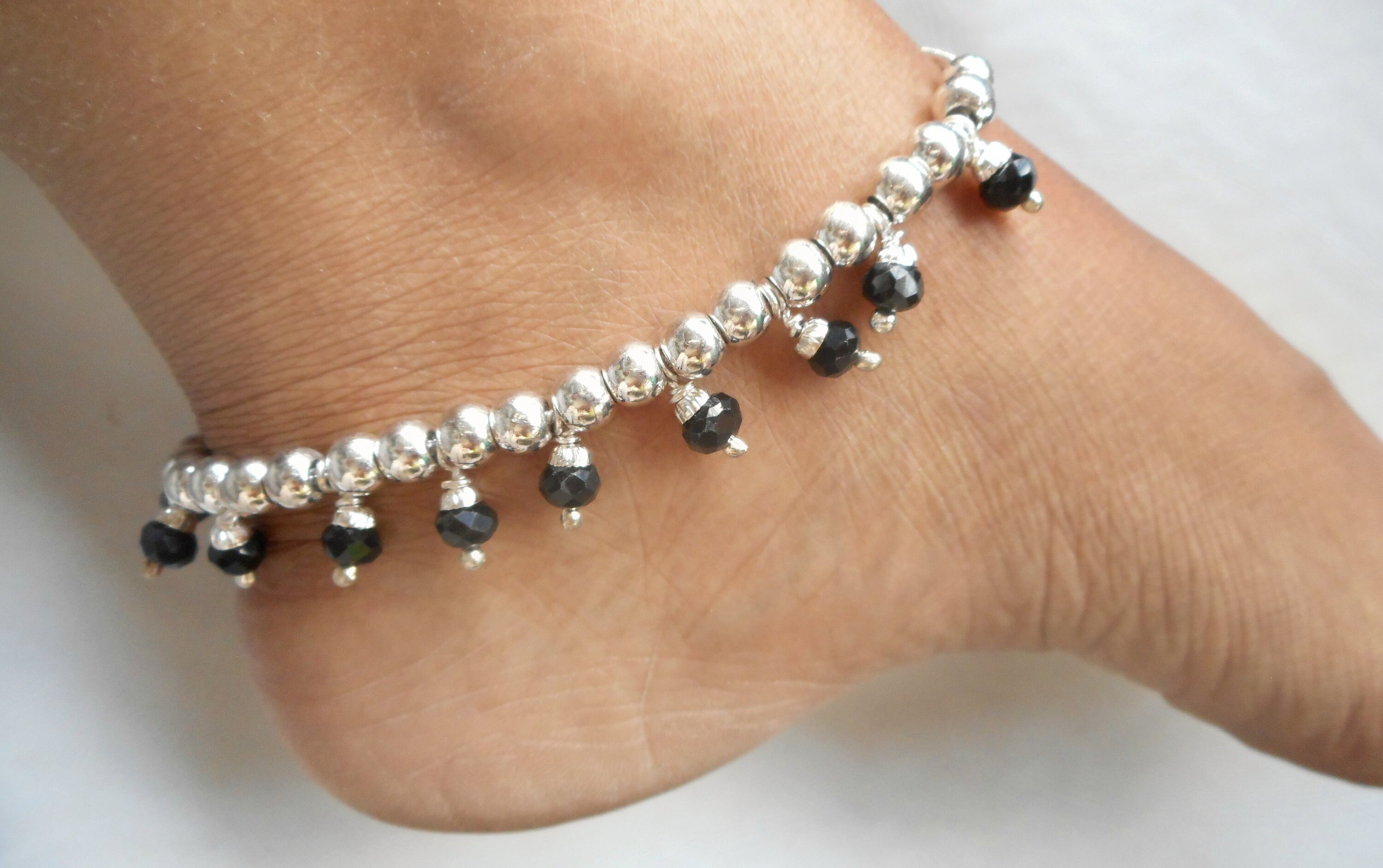 Indian anklet bells Silver ankle chain. Etsy