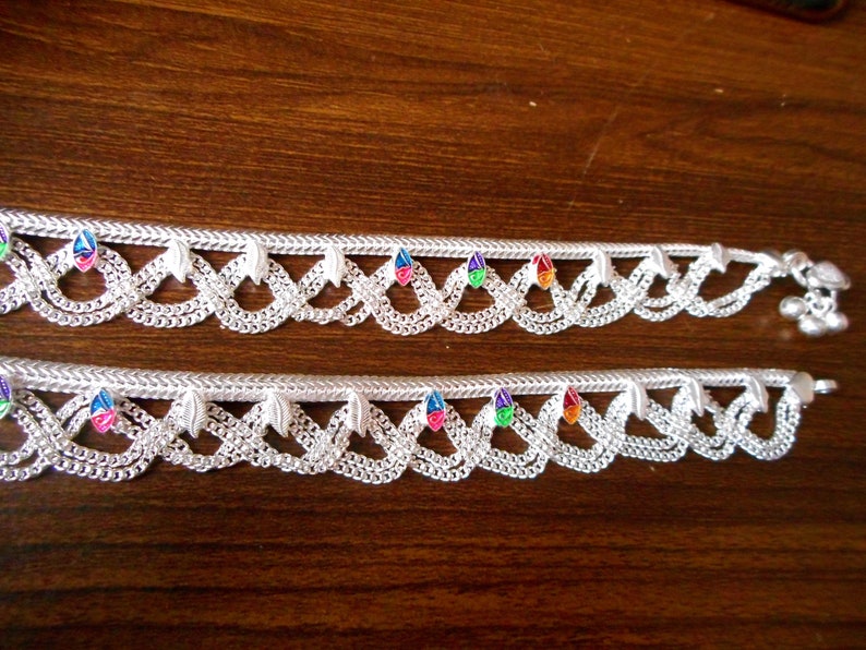 Vintage ankle bracelet. Indian pure silver anklet