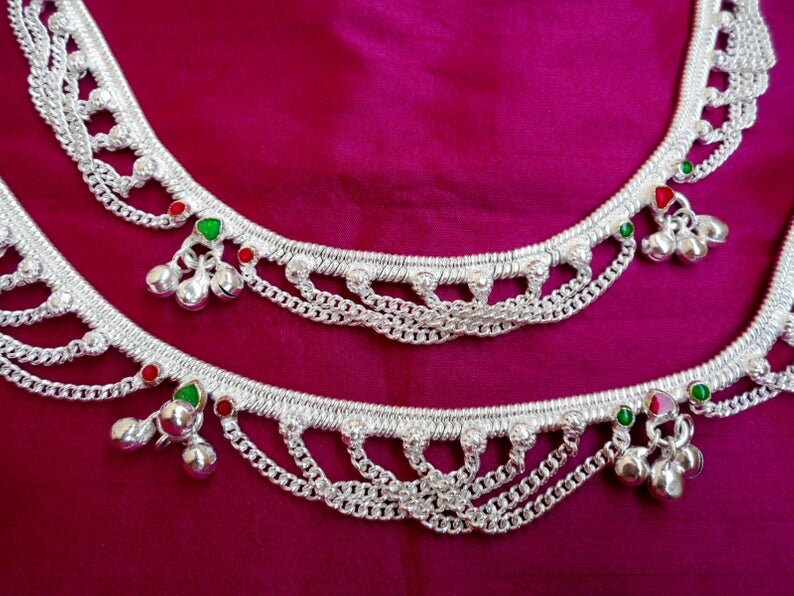 Silver anklet Indian silver anklets silver ankle bracelet Etsy