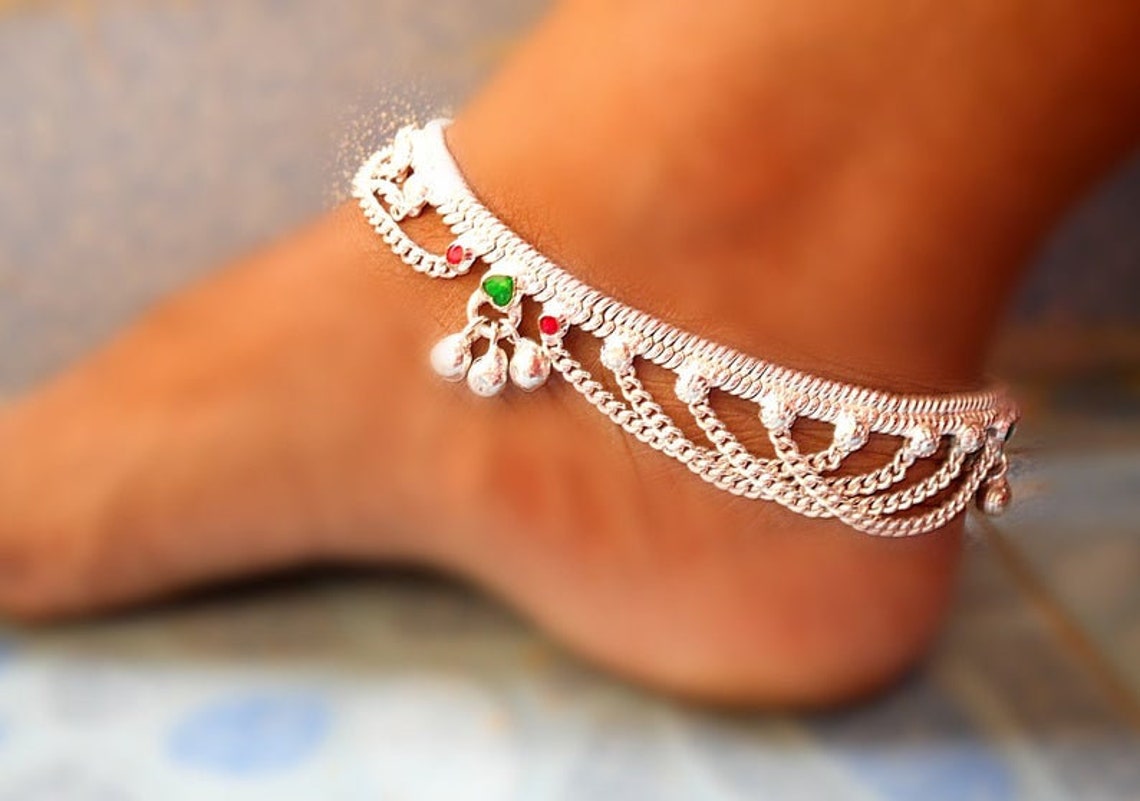 Silver anklet Indian silver anklets silver ankle bracelet Etsy