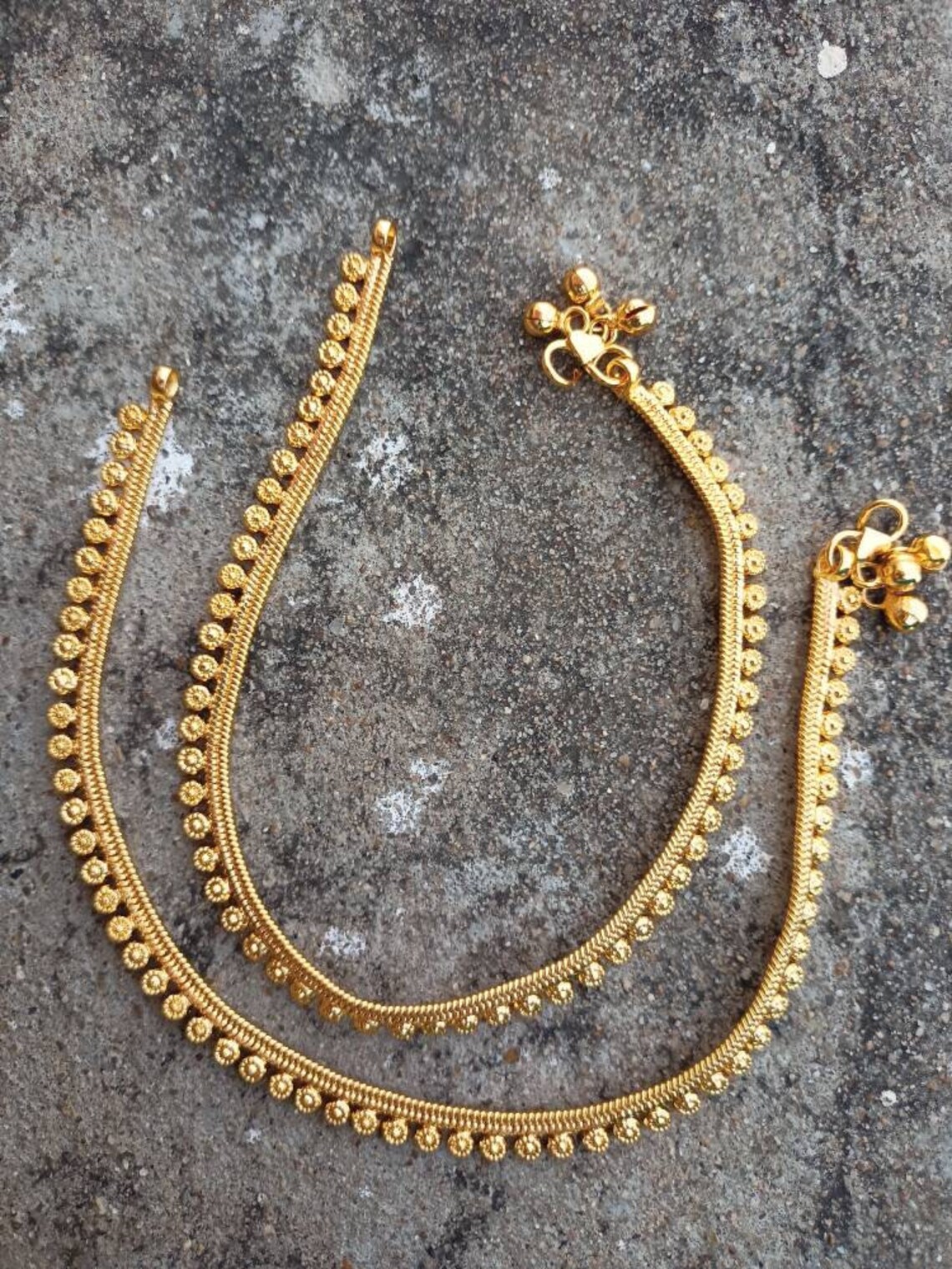 gold anklets etsy