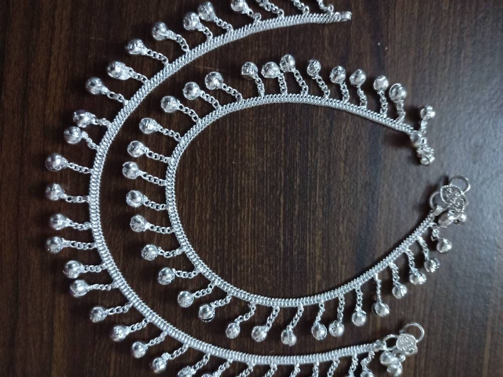Pair of Indian Anklets for Women Bell Anklet Silver Indian Etsy