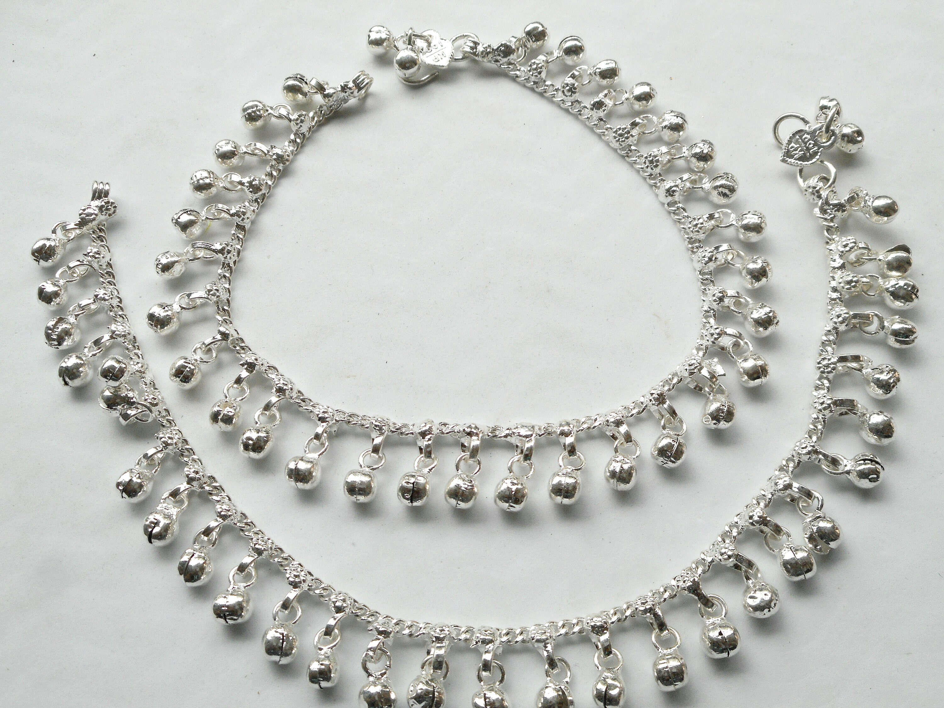 Pair of Indian anklets for women Bell anklet Silver Indian Etsy