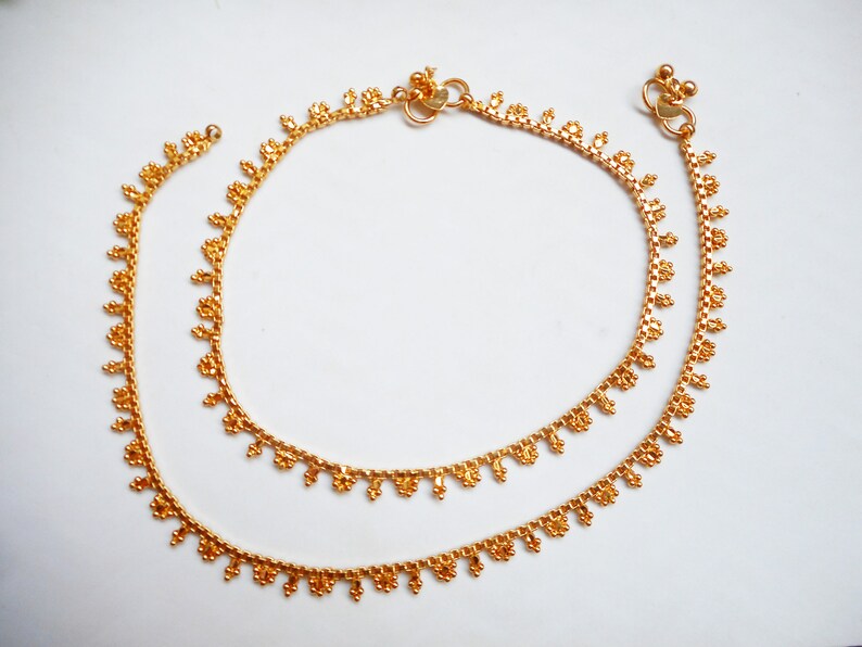 Indian Anklets Gold anklet Indian Jewelry gold ankle bracelet.
