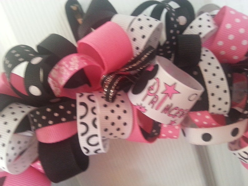 Handmade Disney Pink and Black Ribbon Princess Wreath Etsy