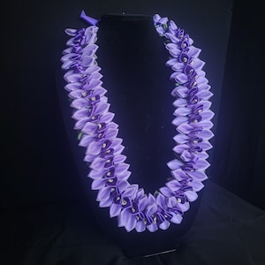 Orchid Ribbon Lei, 30&quot; L x 2.25&quot; W