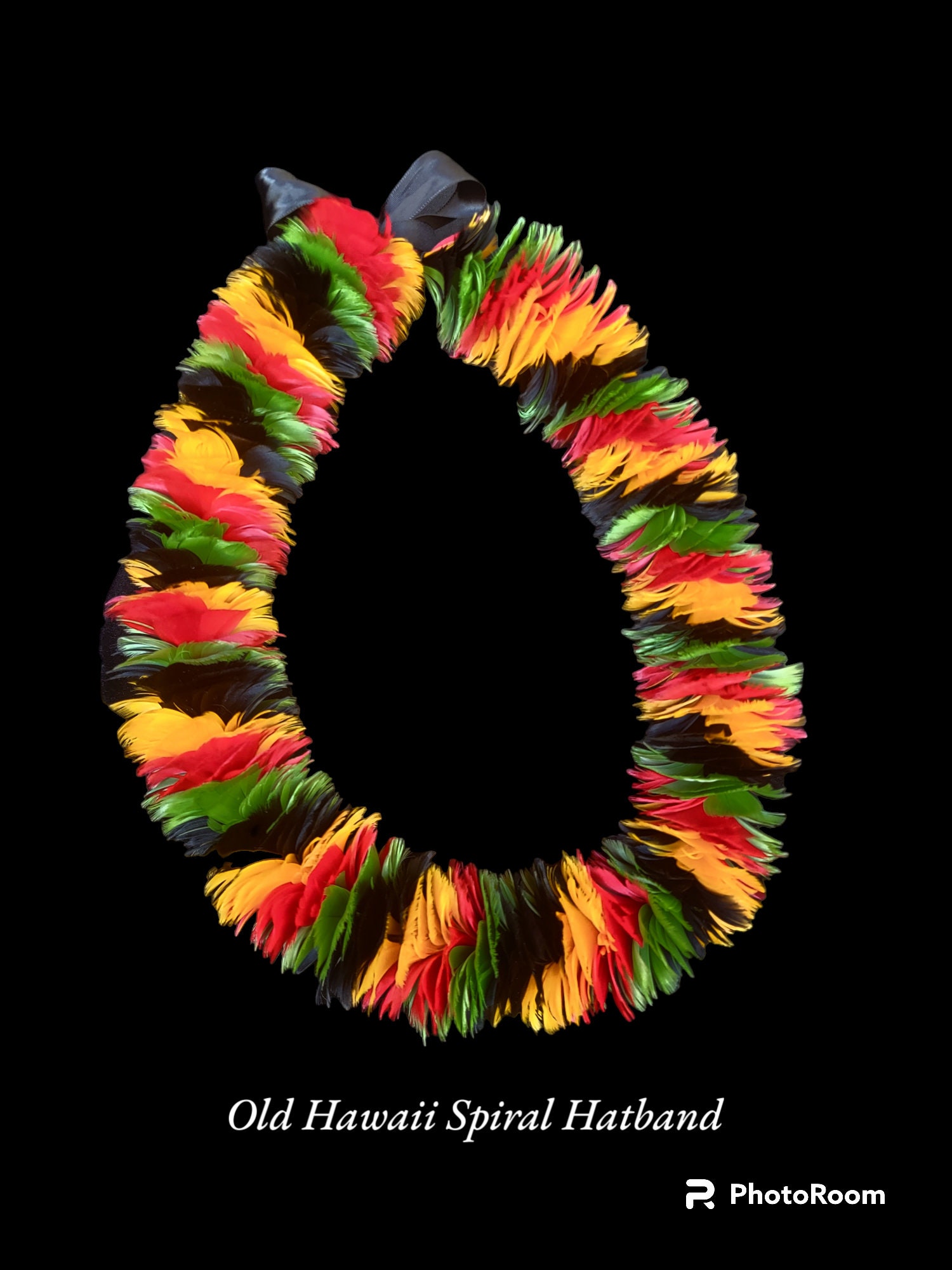 Old Hawaii Spiral Feather Lei Hatband 25 X 2 Etsy