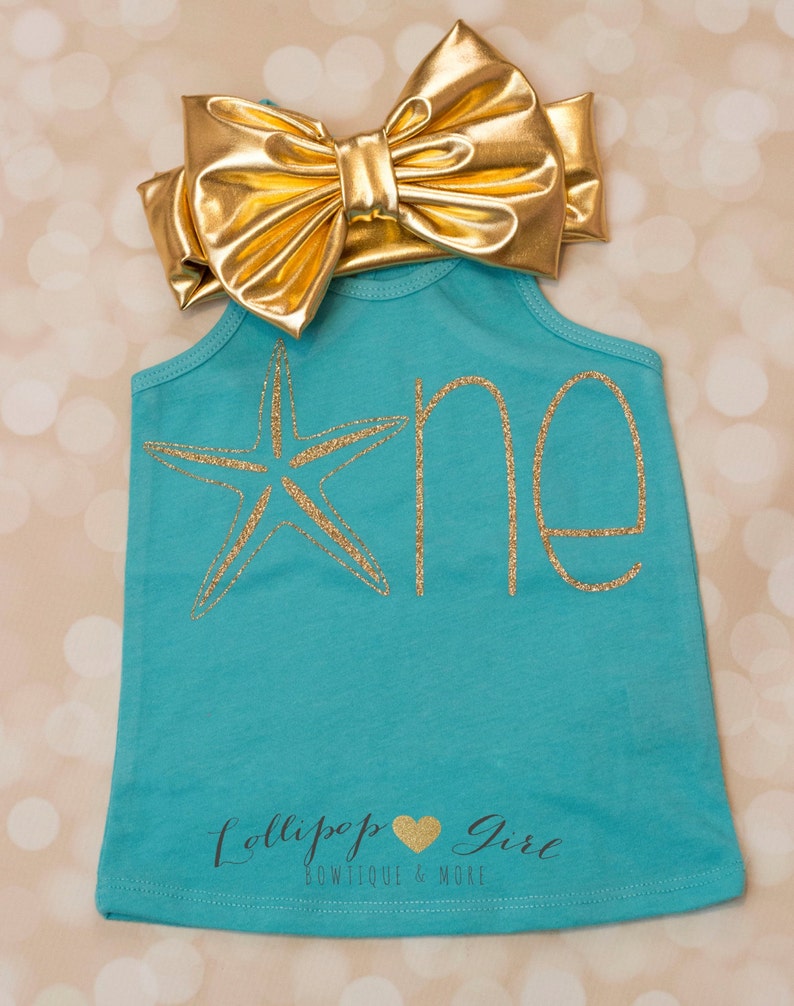 ONE Starfish racer back tank; Baby Tank top; Under The Sea Tank