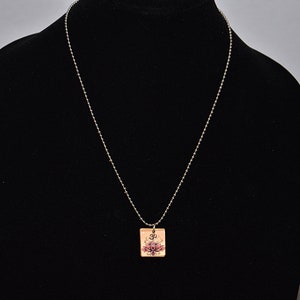 Lotus or Heart Scrabble Tile Necklace 