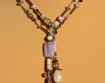 Lariat Necklace - Beaded with Star